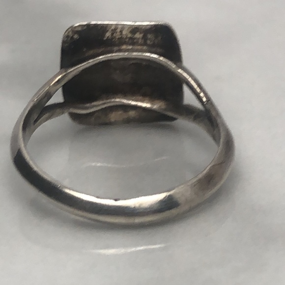 Green & silver ring size 6 - Picture 3 of 5
